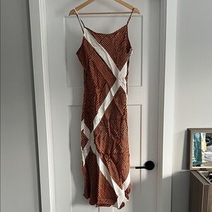 Striped Orange, Blue and White Women's Dress - 101